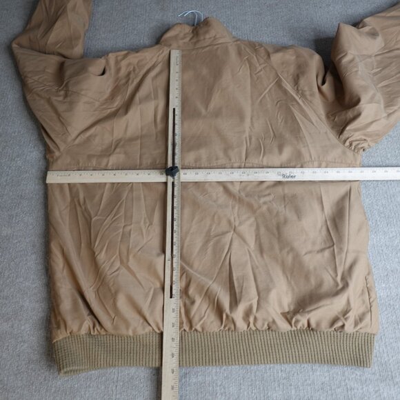 Vintage Melton Jacket XL Beige Bomber Harrington Reversible Wool Blend - Picture 3 of 16